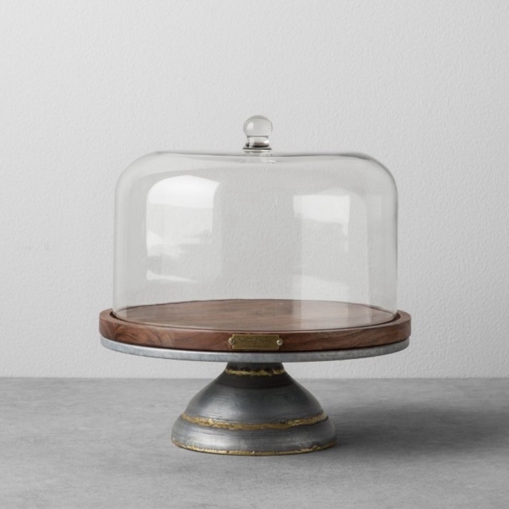 Hearth and Hand With Magnolia Rustic Covered Dome Cake Stand Plate BRAND NEW